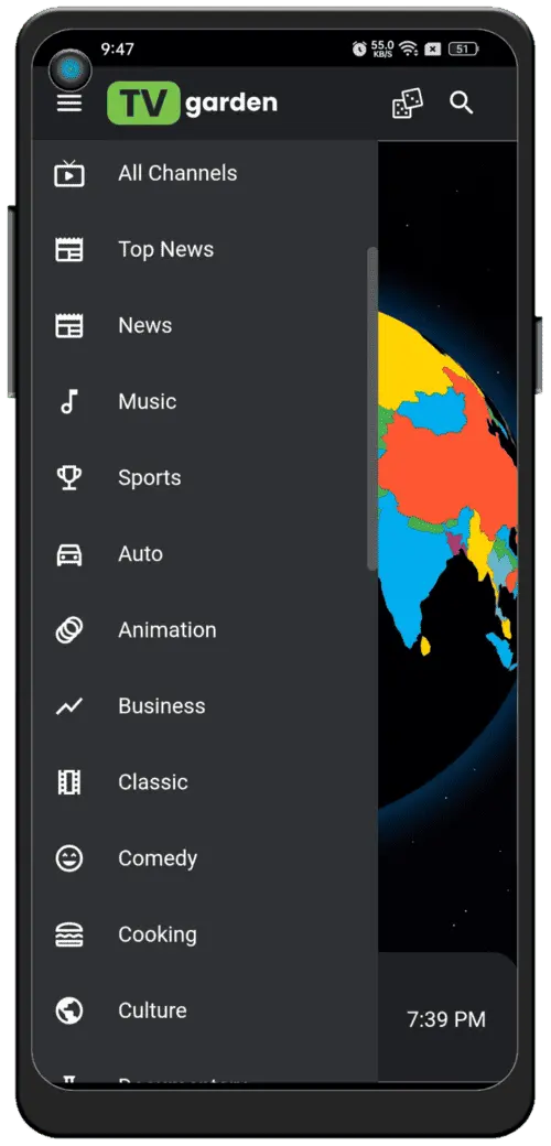 TV Garden | Baixe o APK TV Garden 2025 — TV ao vivo e esportes Captura de tela do TV Garden 3